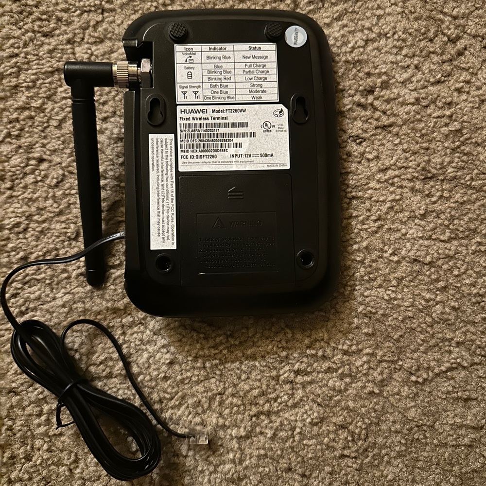 Verizon Huawei Black Wireless Device with Antenna Model:FT2260VW